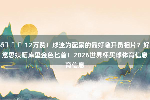 😍12万赞！球迷为配景的最好敞开员相片？好意思媒晒库里金色匕首！2026世界杯买球体育信息