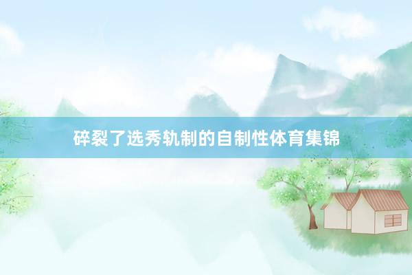 碎裂了选秀轨制的自制性体育集锦