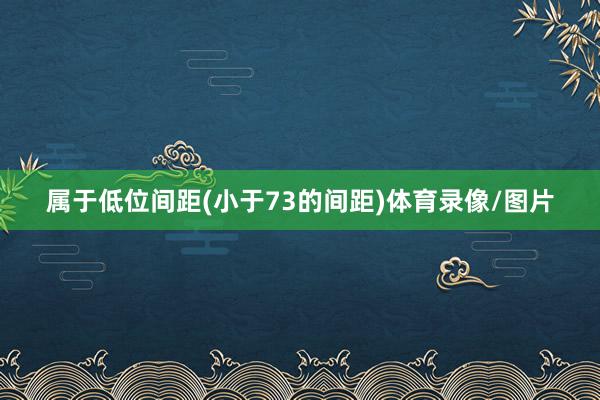 属于低位间距(小于73的间距)体育录像/图片