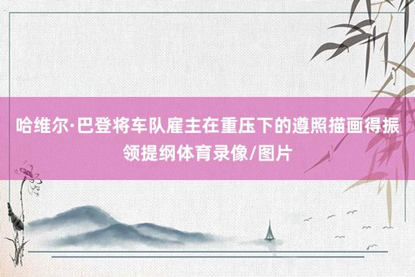 哈维尔·巴登将车队雇主在重压下的遵照描画得振领提纲体育录像/图片