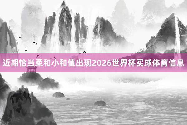 近期恰当柔和小和值出现2026世界杯买球体育信息