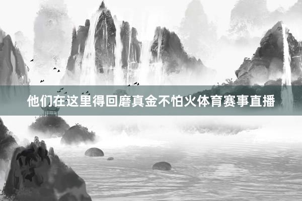 他们在这里得回磨真金不怕火体育赛事直播