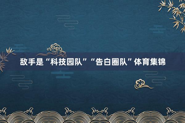 敌手是“科技园队”“告白圈队”体育集锦