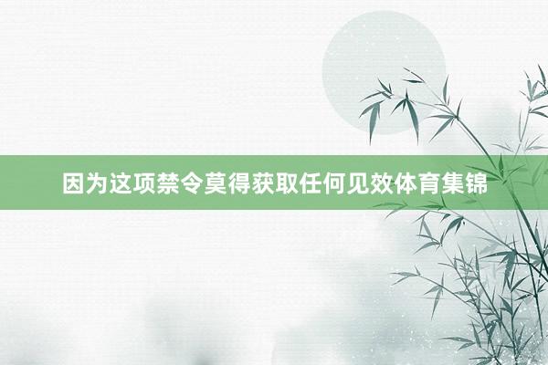 因为这项禁令莫得获取任何见效体育集锦