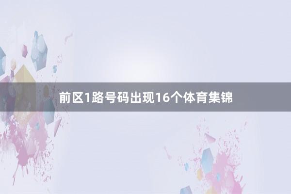 前区1路号码出现16个体育集锦