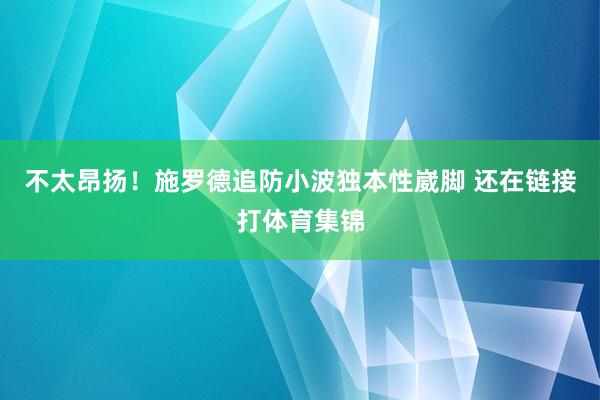 不太昂扬！施罗德追防小波独本性崴脚 还在链接打体育集锦