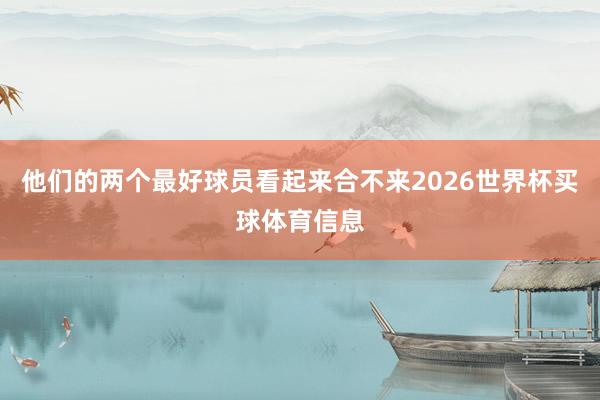 他们的两个最好球员看起来合不来2026世界杯买球体育信息