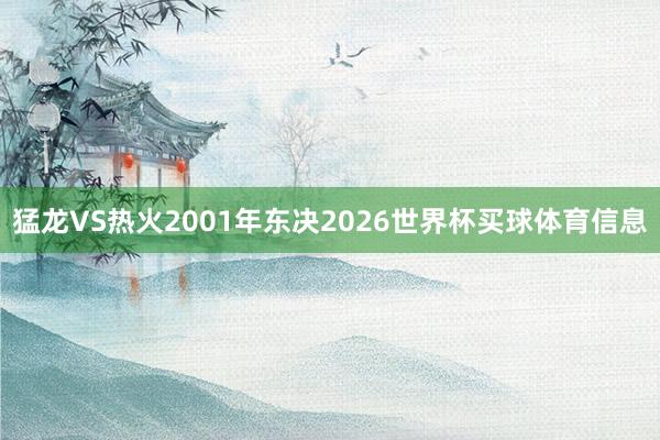 猛龙VS热火2001年东决2026世界杯买球体育信息