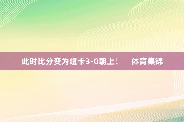 此时比分变为纽卡3-0朝上！    体育集锦