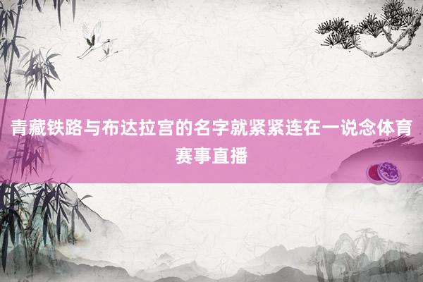 青藏铁路与布达拉宫的名字就紧紧连在一说念体育赛事直播